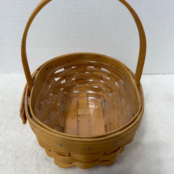 Longaberger Handwoven Basket With Handle & Plastic Liner  American Cancer Societ - Picture 2 of 12